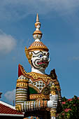 Bangkok Wat Arun - giant demons guarding the gate to the ubosot. These demons are the villains in the Ramakien drama, the Thai version of the Hindu Ramayana epic. 